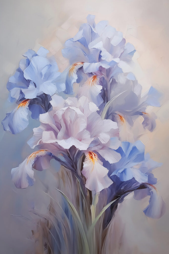 Painting of flowers on a surface