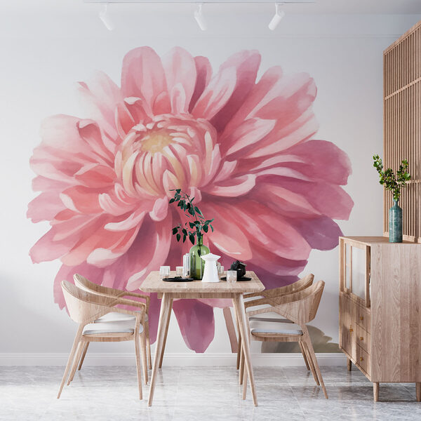 Floare roz cu frunze verzi Floare roz cu frunze verzi