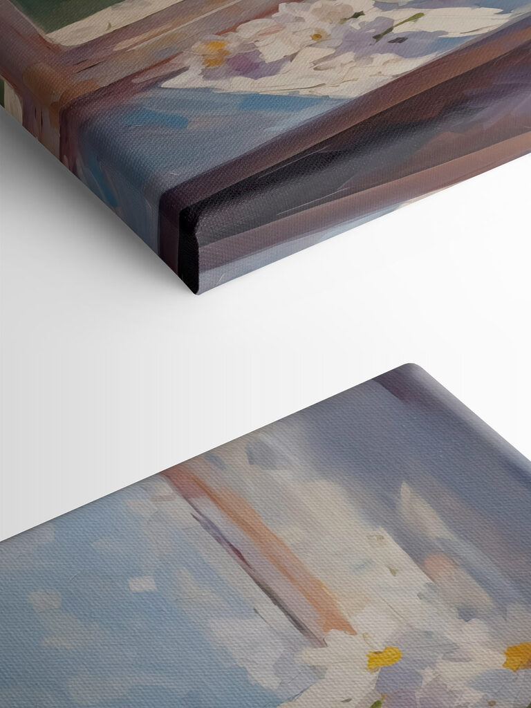 Painting of flowers in a glass jar