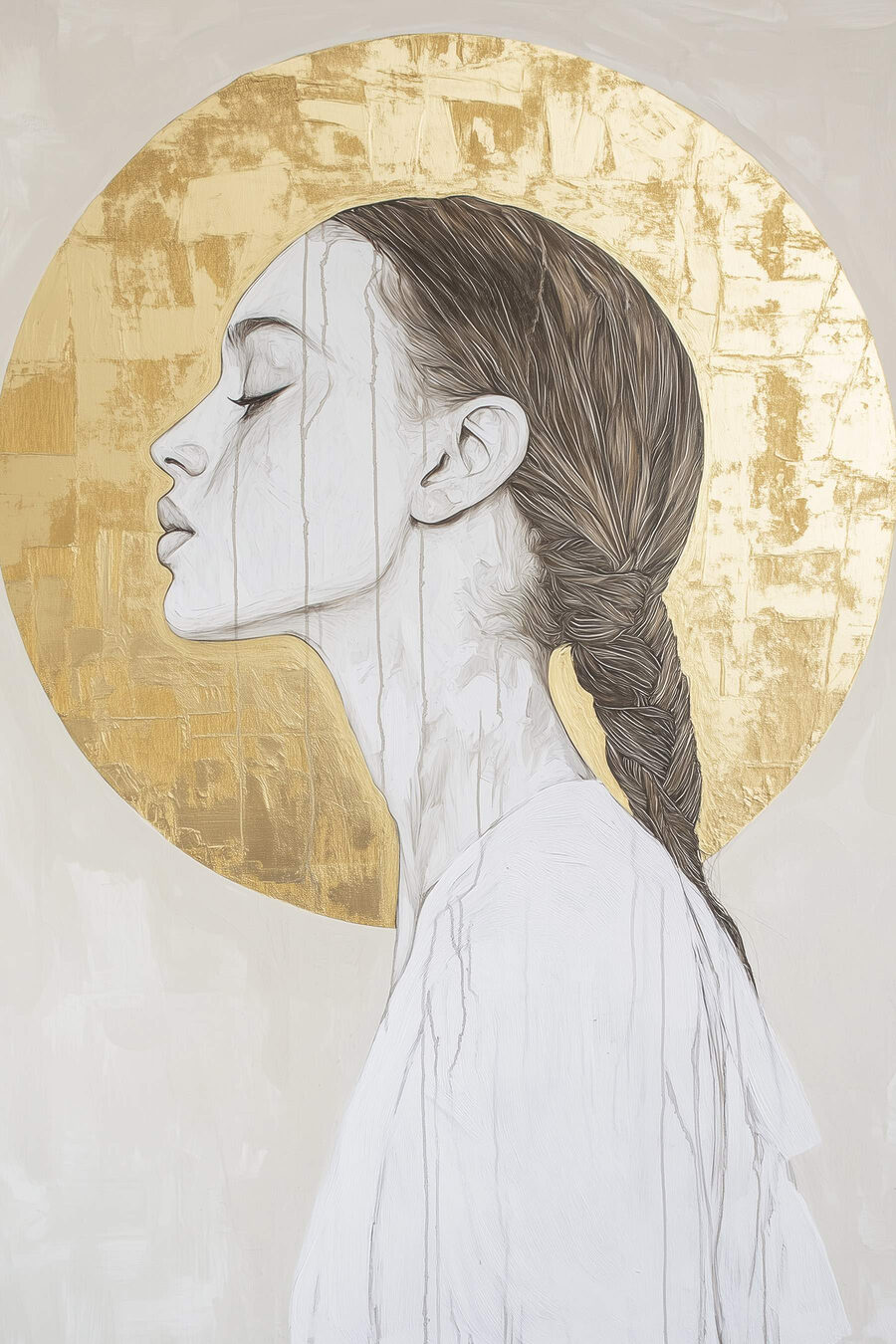 Profil elegant pe un fundal circular