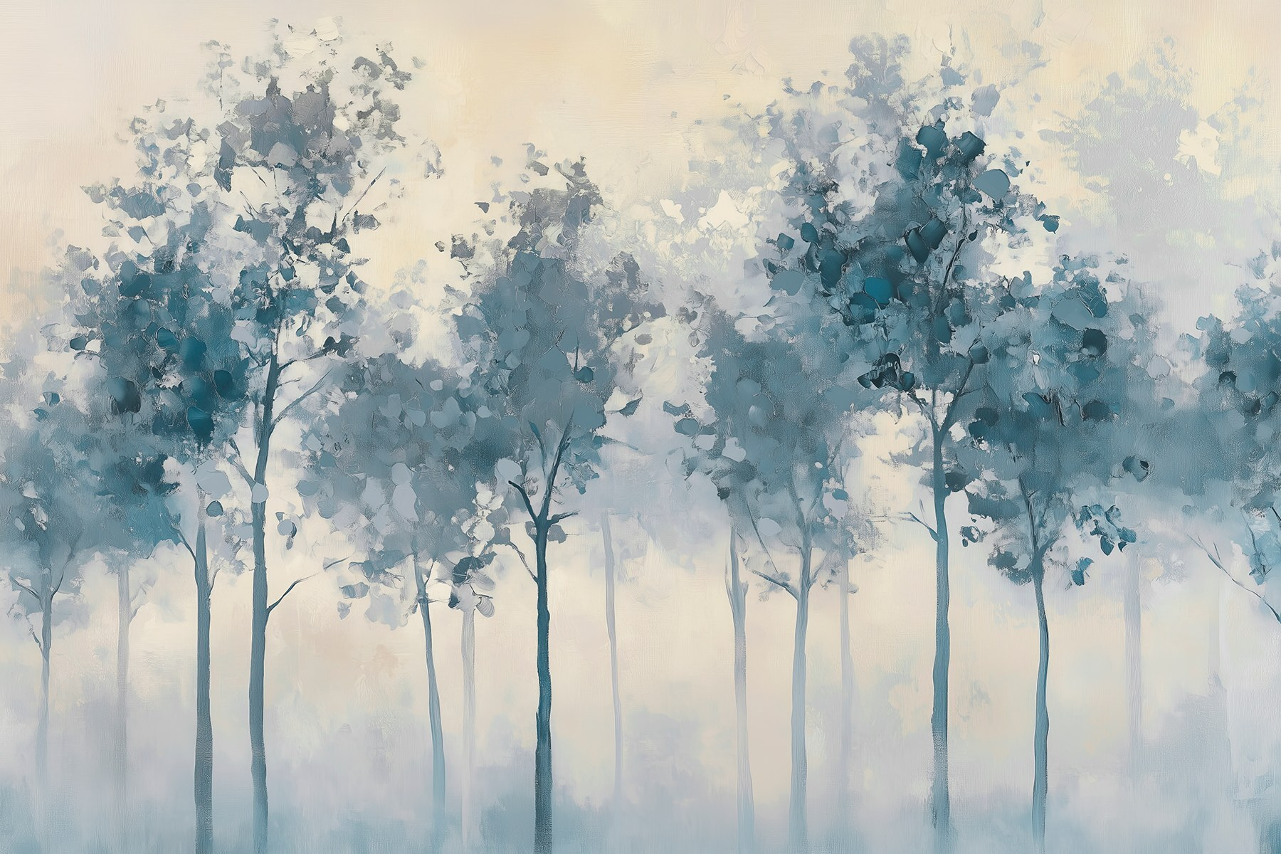 Group of trees in fog