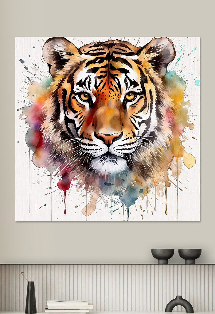 Tiger with colorful splashes Tiger with colorful splashes