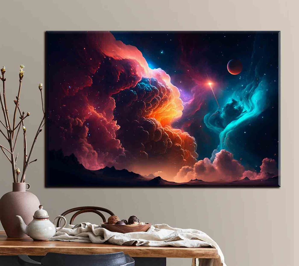 Colorful clouds and stars Colorful clouds and stars