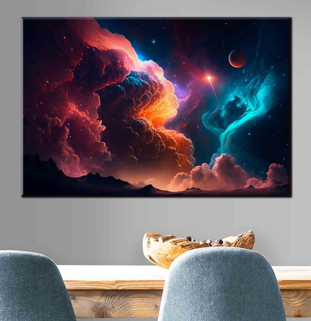 Colorful clouds and stars Colorful clouds and stars