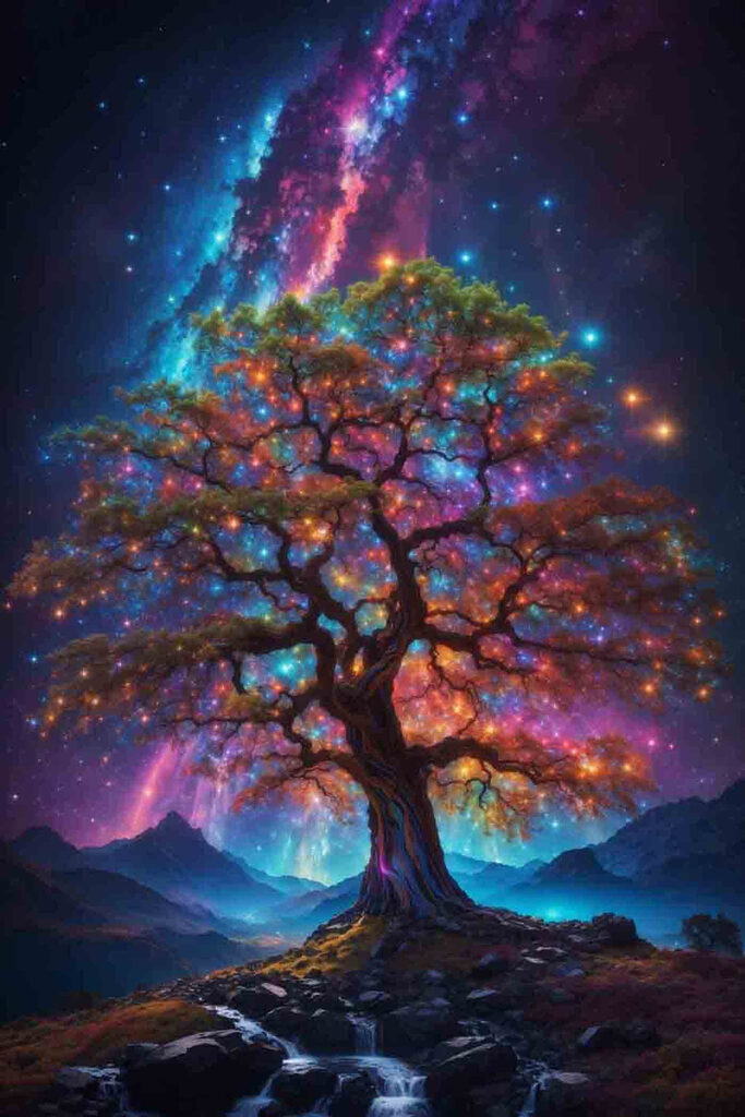 Tree with colorful lights