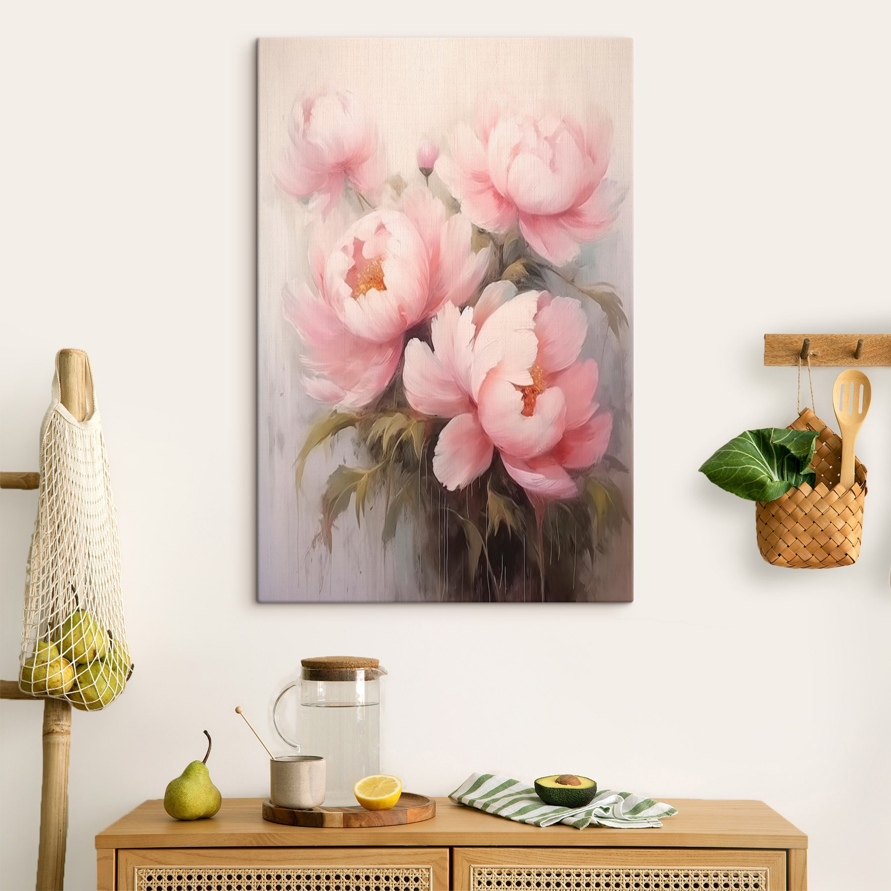 Painting of pink flowers