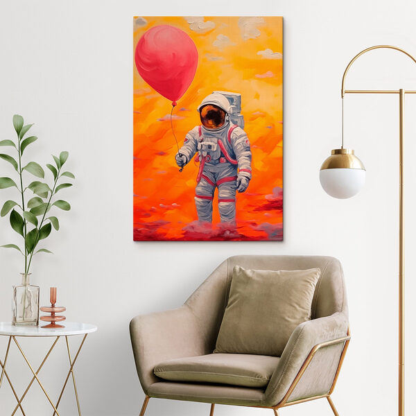 Un astronaut care ține un balon Un astronaut care ține un balon