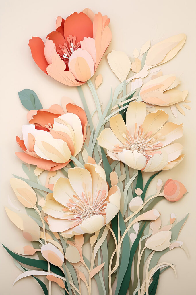Paper cut out of flowers