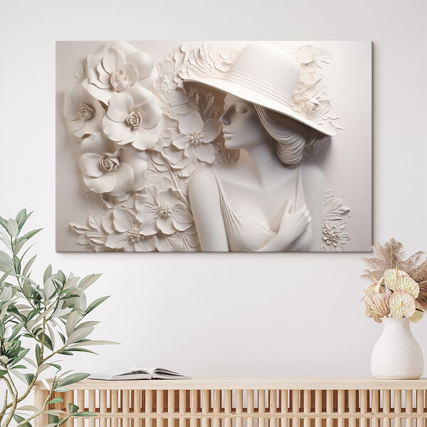 Tablouri Statuia unei femei care poartă o pălărie (SKU: s43547) Tablouri Tablouri Statuia unei femei care poartă o pălărie (SKU: s43547)