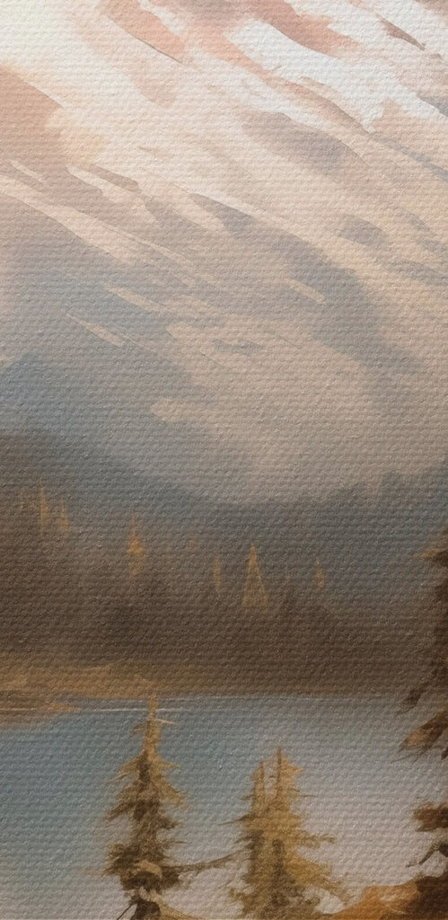 Mountain lake and trees