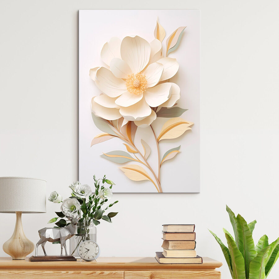 Floare de hârtie cu frunze