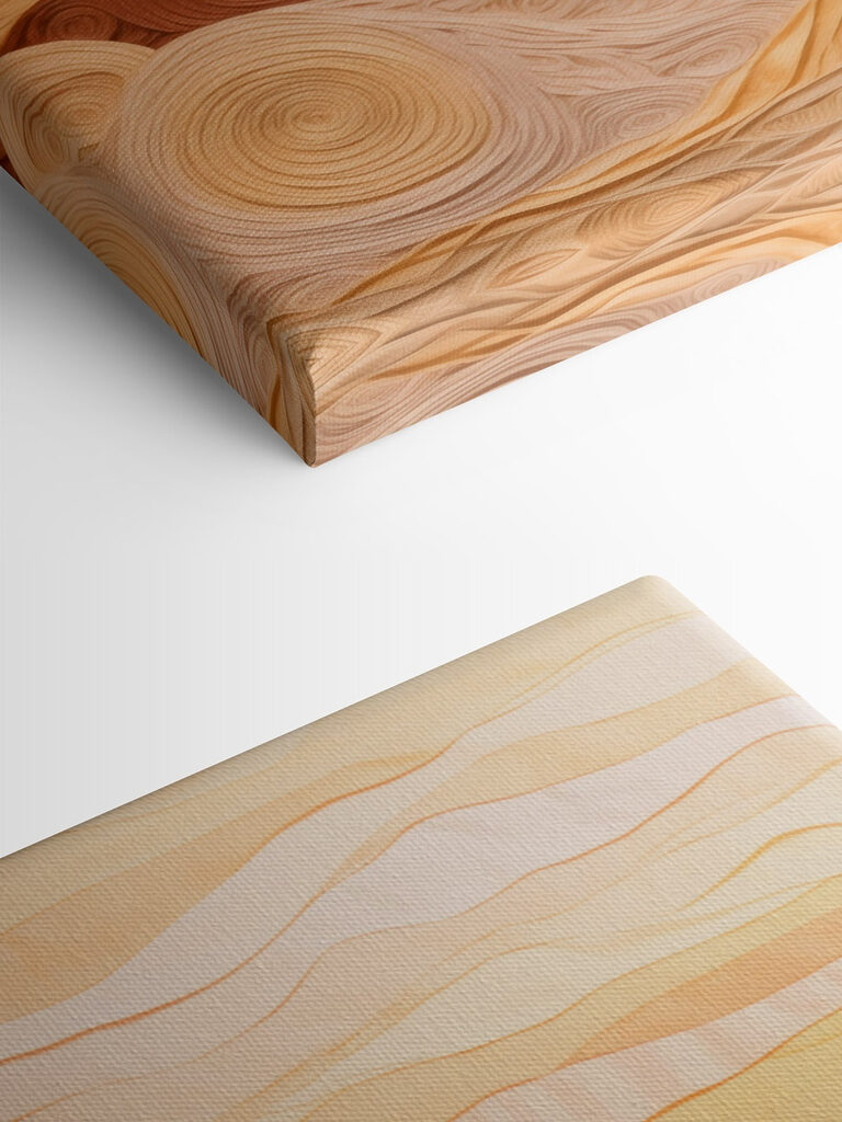 Art piece of fabric with wavy lines