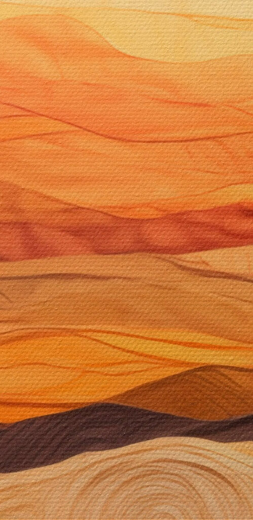 Art piece of fabric with wavy lines