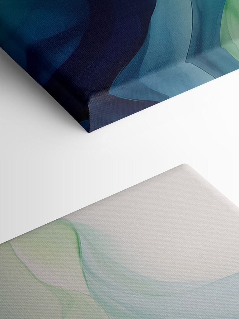 Fluid waves of blue and green