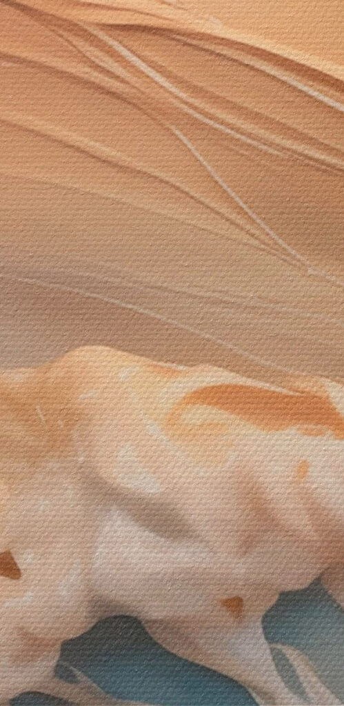 Sunset over a tranquil ocean wave