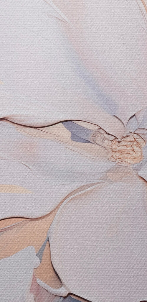 Painting of flowers on a white surface Painting of flowers on a white surface