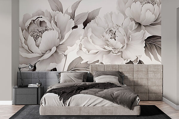 Floral beauty in monochrome elegance Floral beauty in monochrome elegance