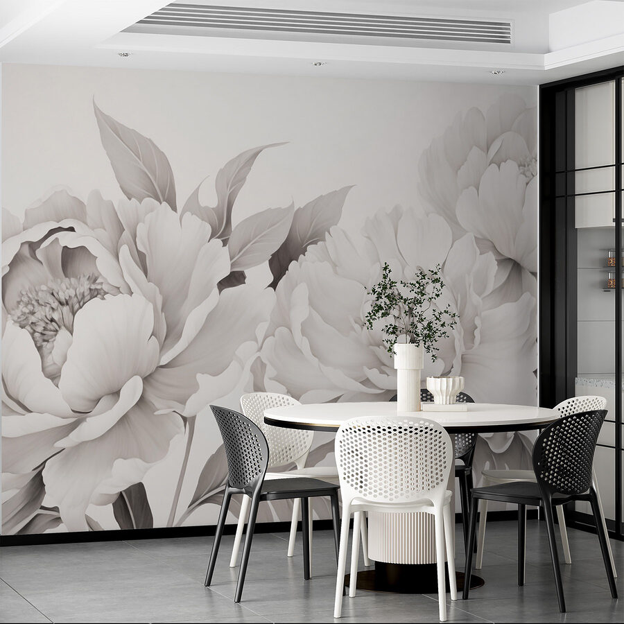Floral beauty in monochrome elegance Floral beauty in monochrome elegance