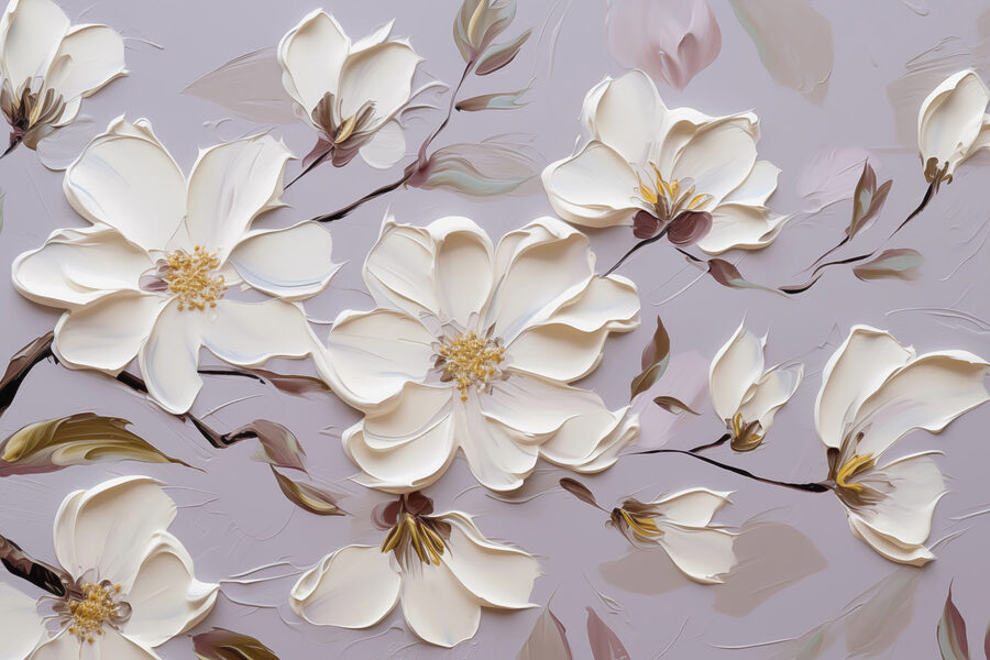 Pictura de flori albe