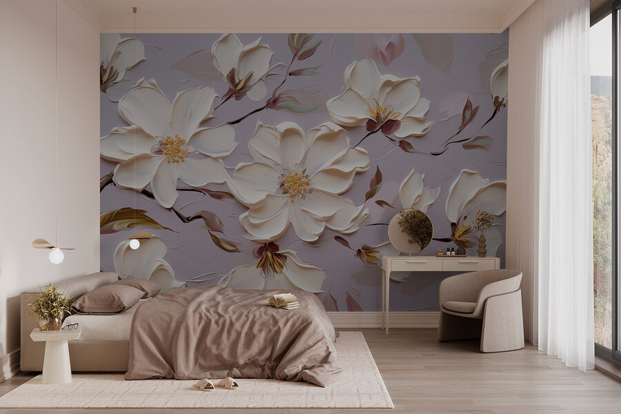 Pictura de flori albe