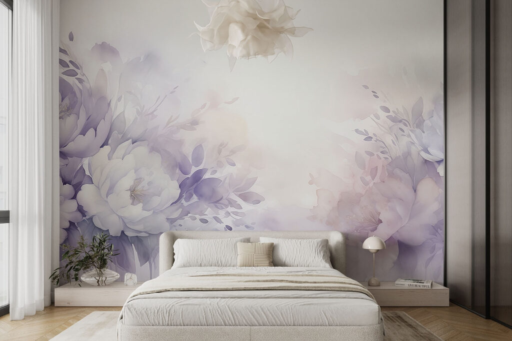 Painting of flowers and leaves