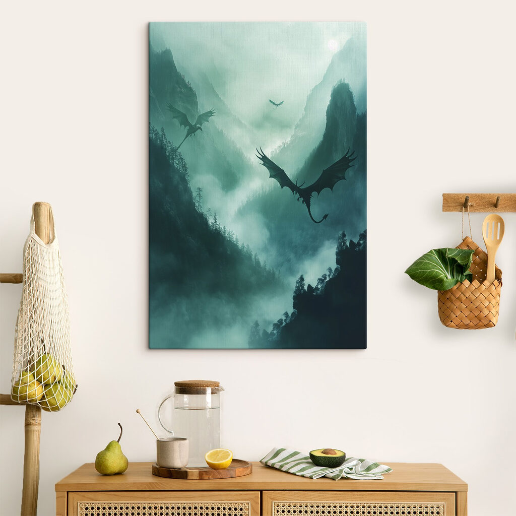 Group of dragons flying in the sky