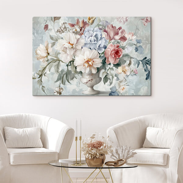 Painting of flowers in a vase