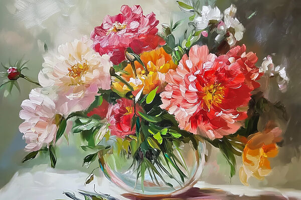 Pictura de flori într-o vază Pictura de flori într-o vază