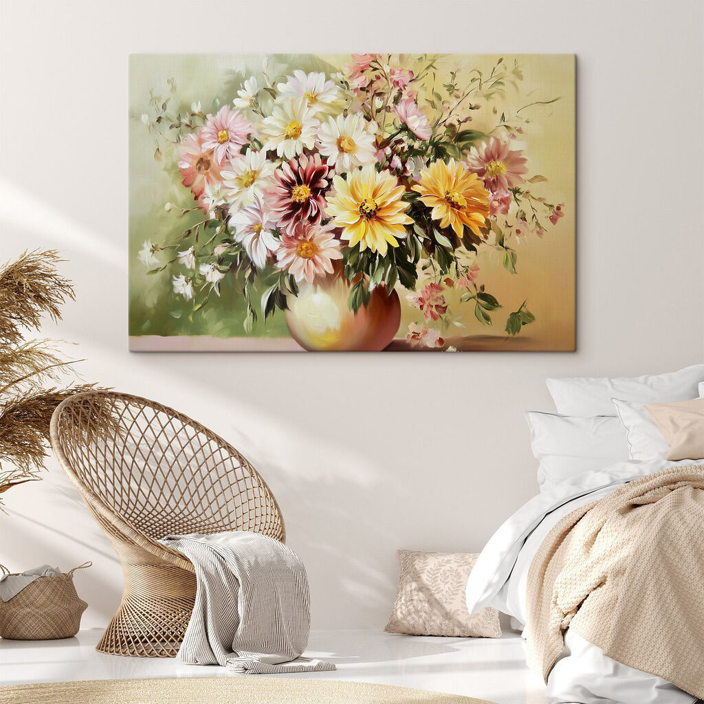 Painting of flowers in a vase Painting of flowers in a vase