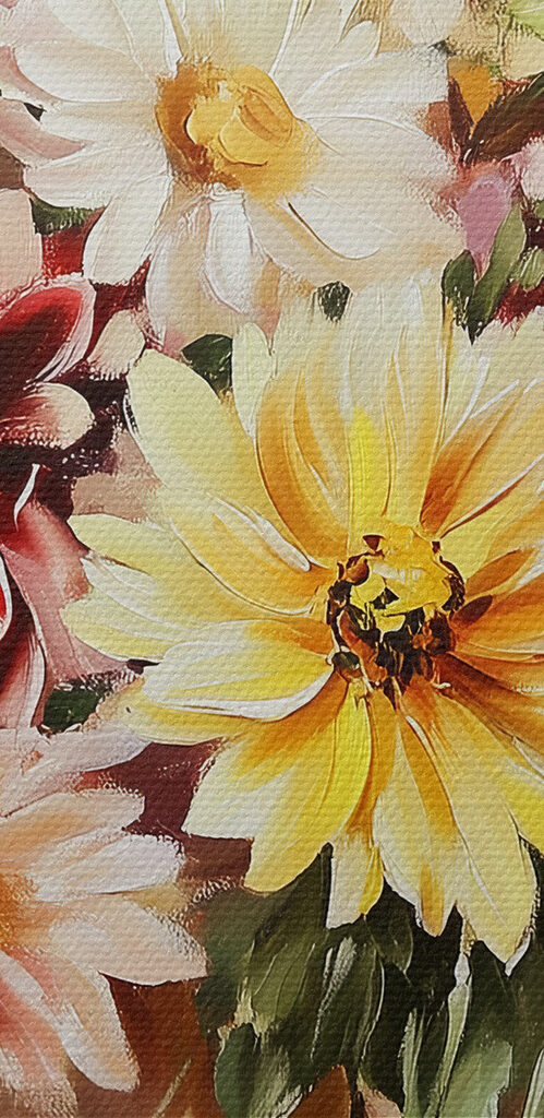 Painting of flowers in a vase Painting of flowers in a vase