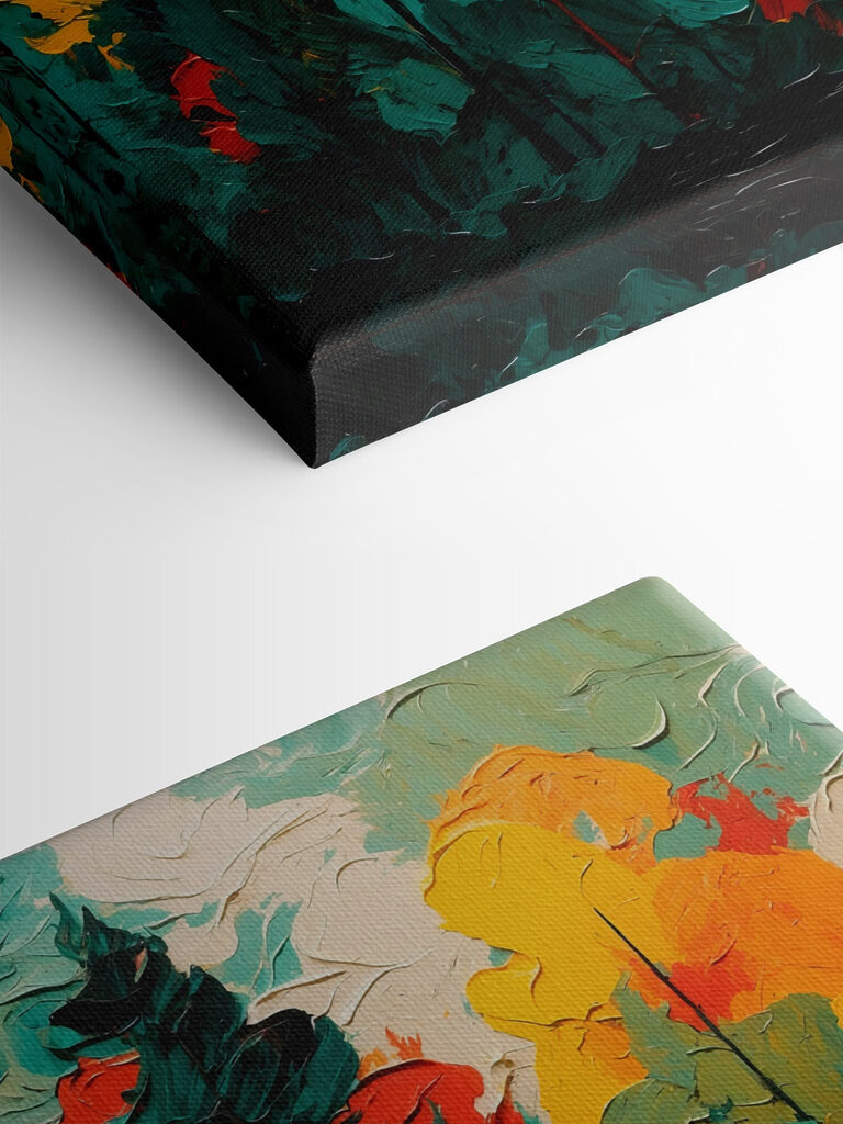 Painting of trees and sun Painting of trees and sun