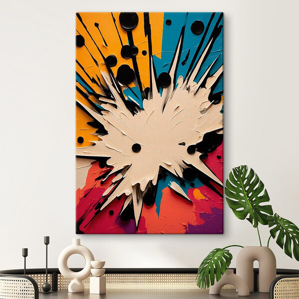 Explozie albă și neagră Tablouri Explozie albă și neagră