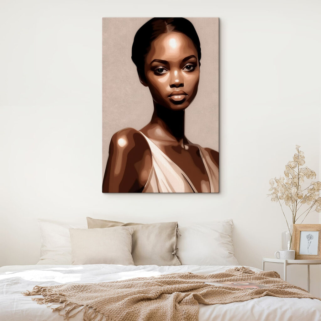 Woman with dark hair and a white tank top