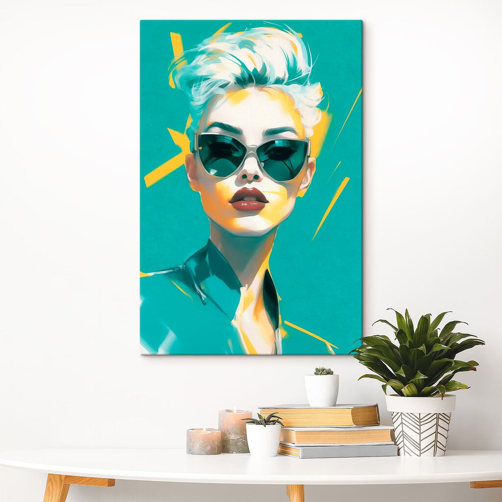 Woman wearing sunglasses and a green shirt