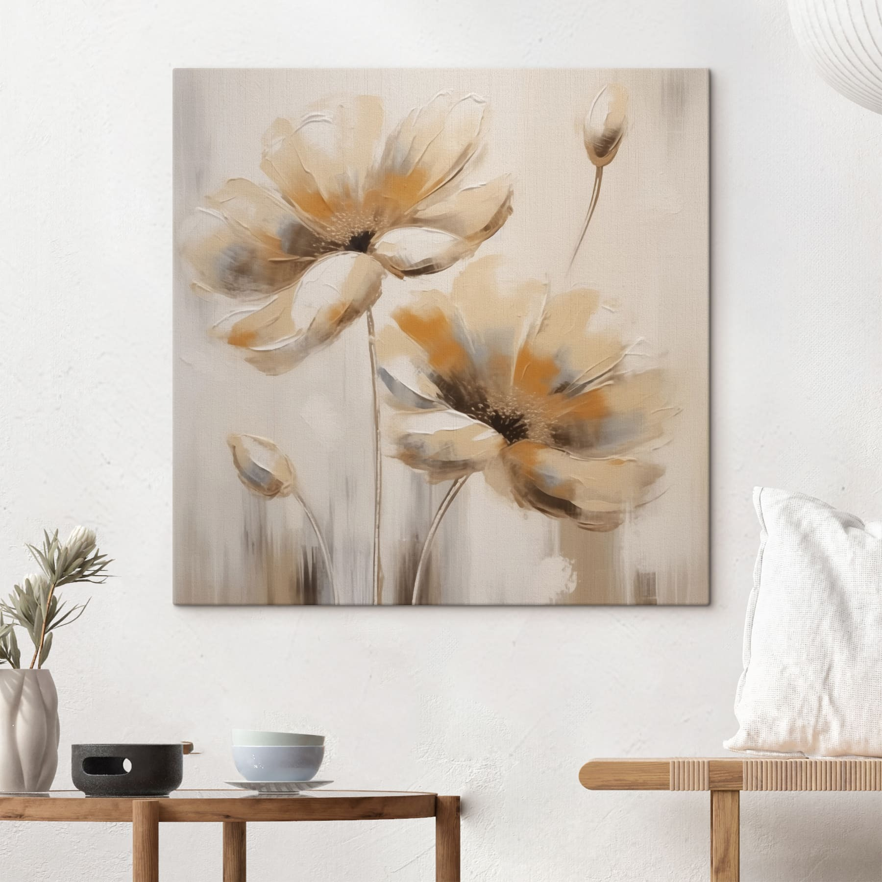 Painting of flowers on a white background Painting of flowers on a white background