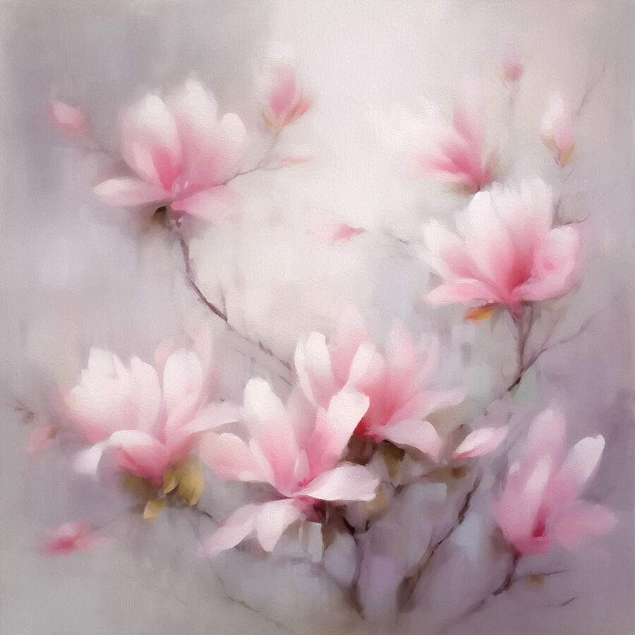 Pictura de flori roz