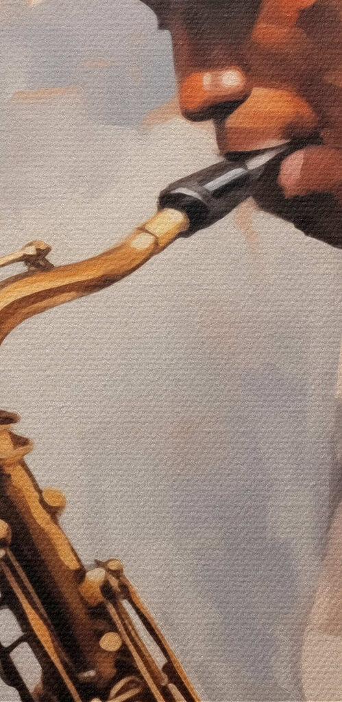 Man playing a saxophone