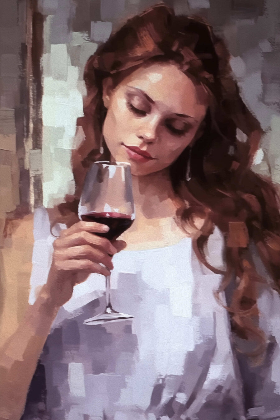Femeie care ține un pahar de vin