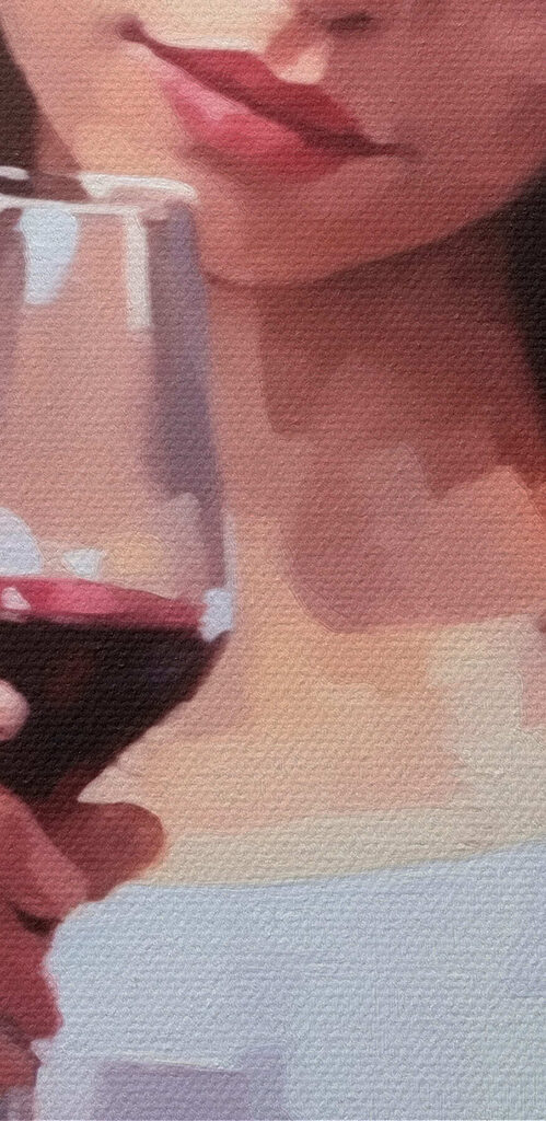 Woman holding a wine glass