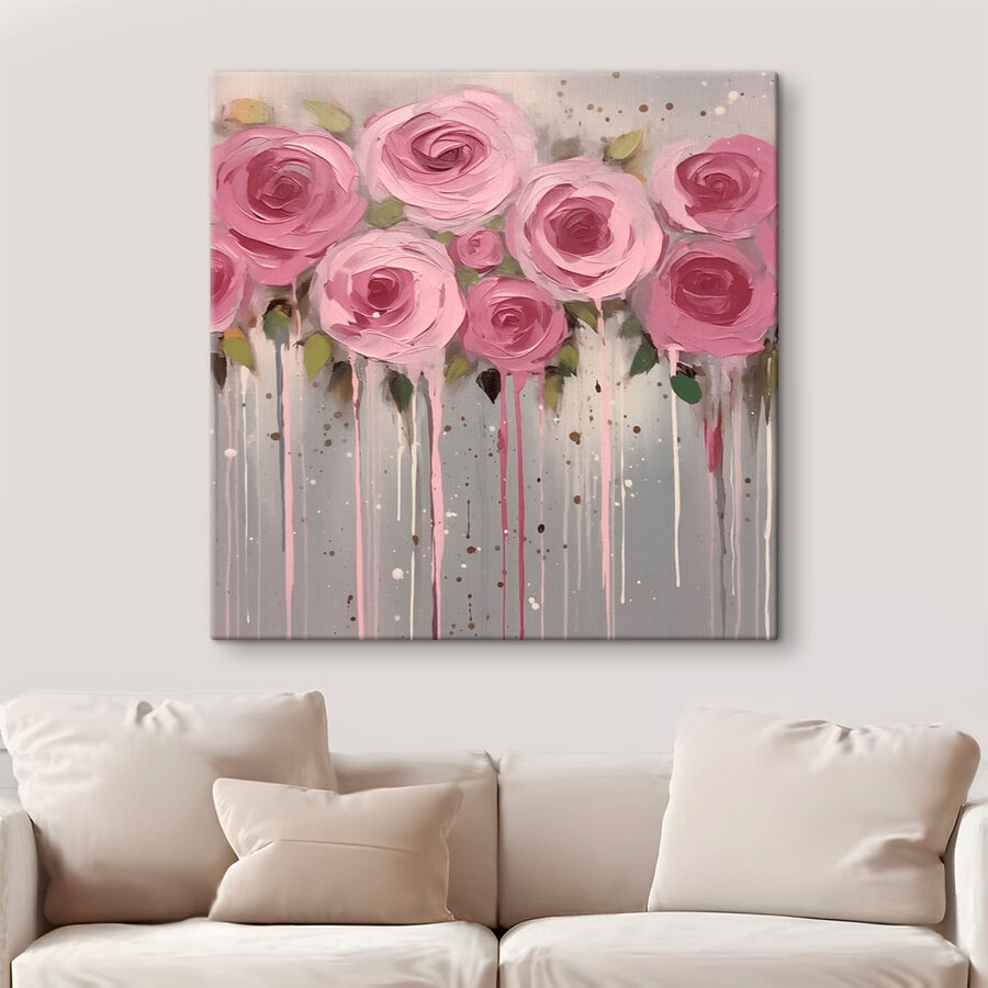 Pictura de flori roz