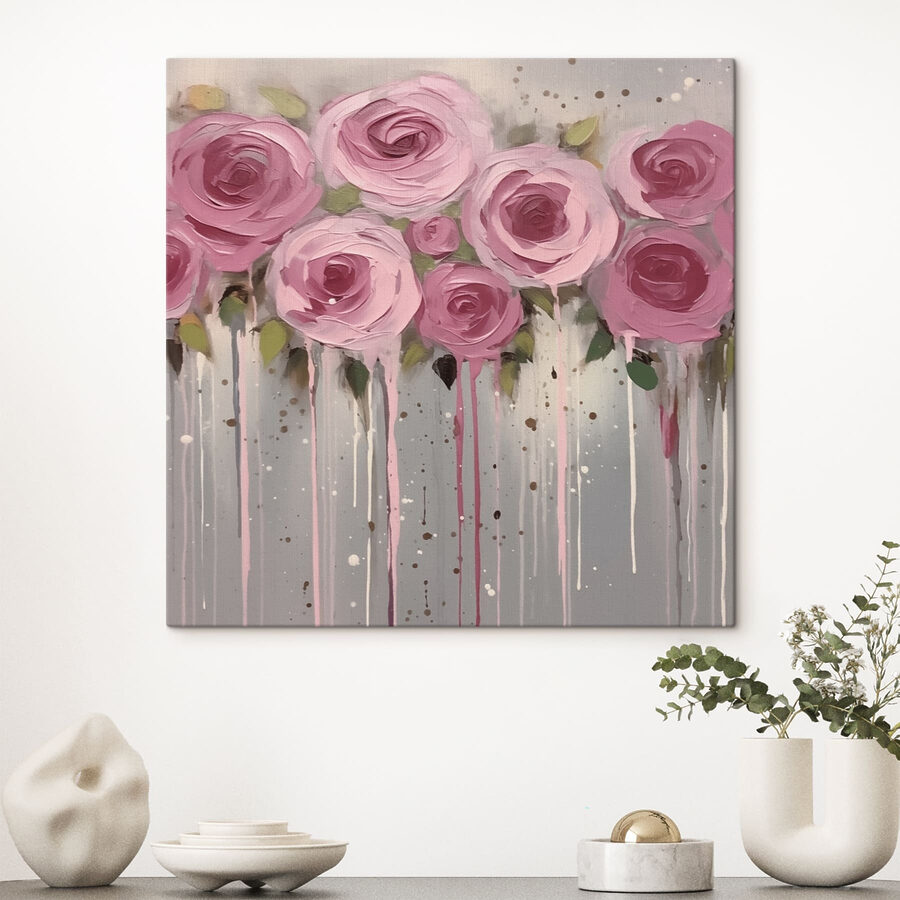 Pictura de flori roz
