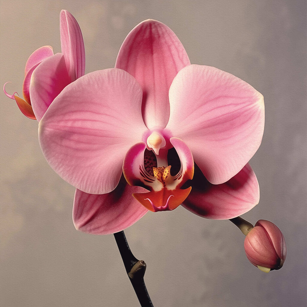 Delicate pink orchid in full bloom