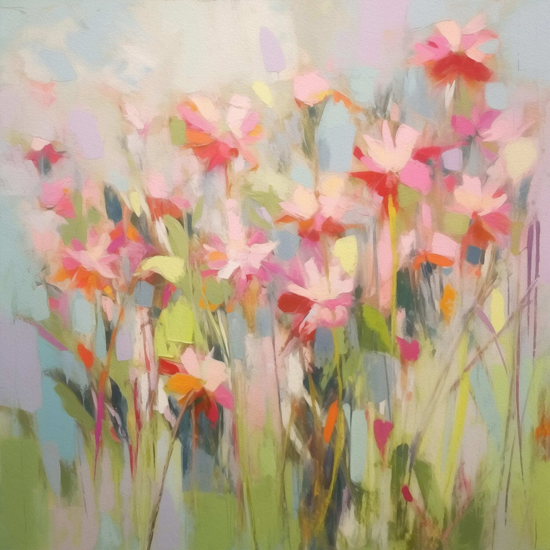 Painting of flowers on a wall