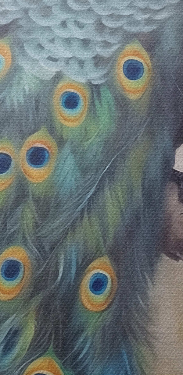 Pictura unui păun pe o ramură Pictura unui păun pe o ramură