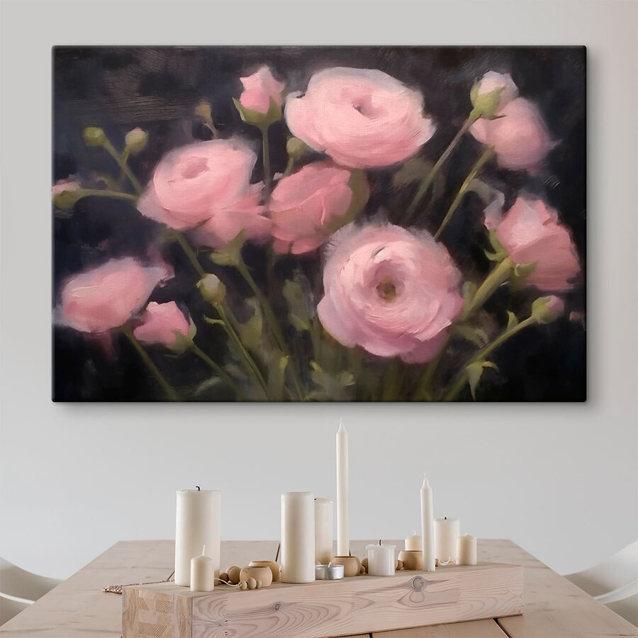 Pictura de flori roz
