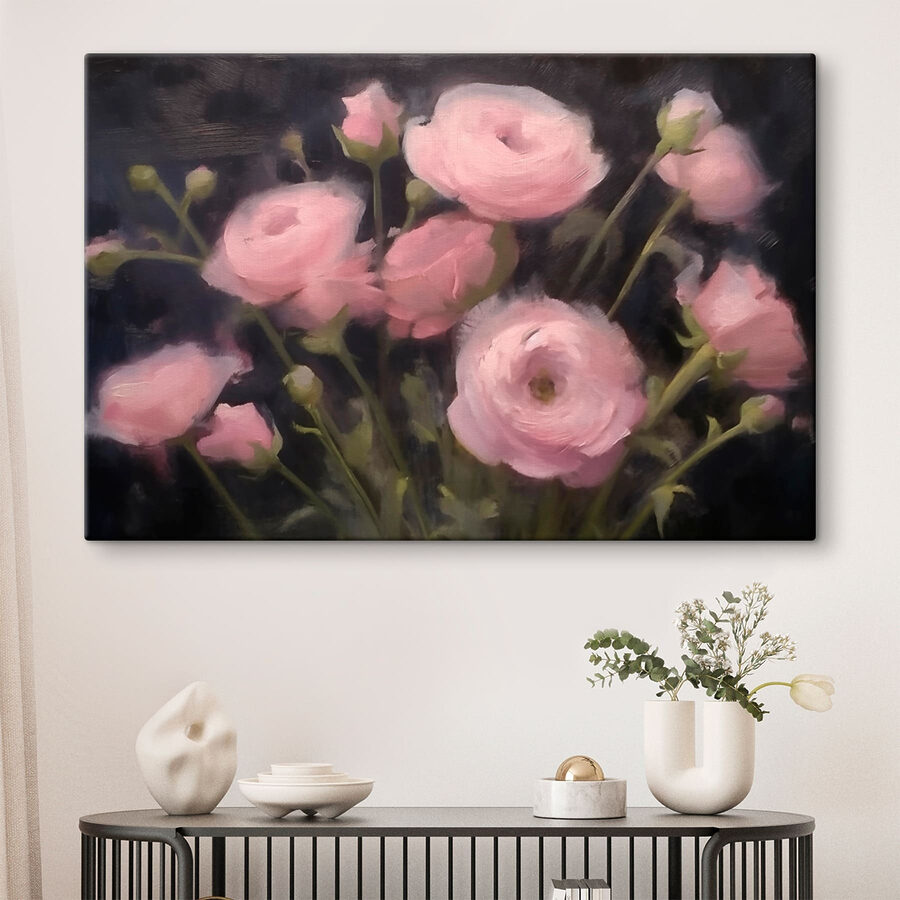 Pictura de flori roz