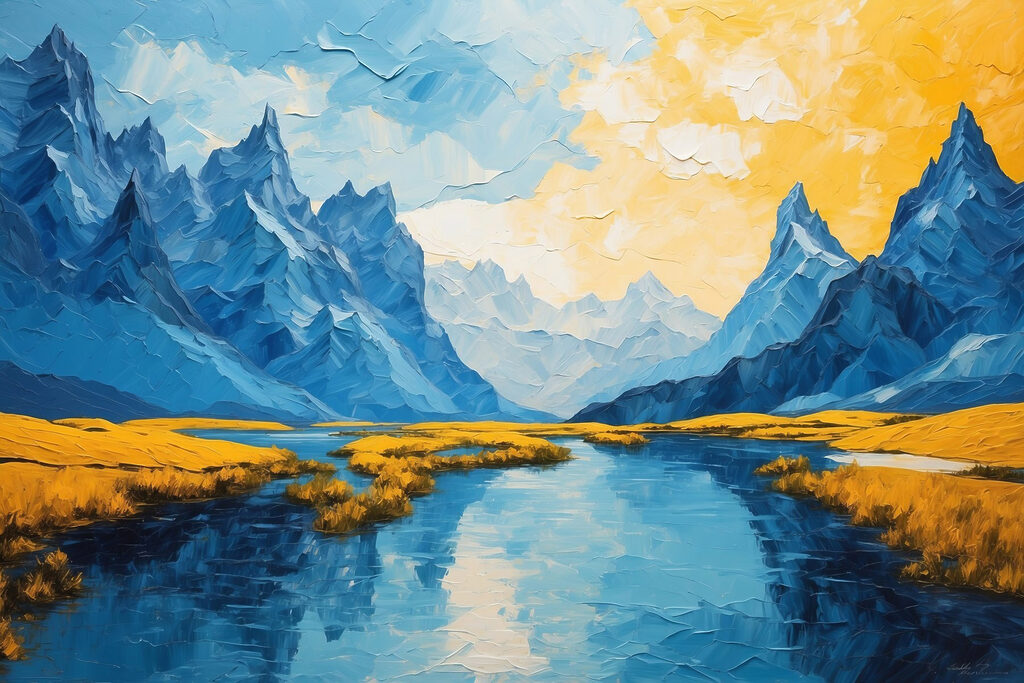 s43449p 1024x683 - Pictura unui râu cu munți și iarbă - tegory