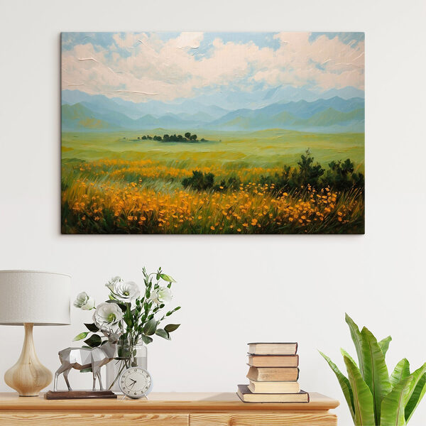 Tablouri Câmp de flori și munți