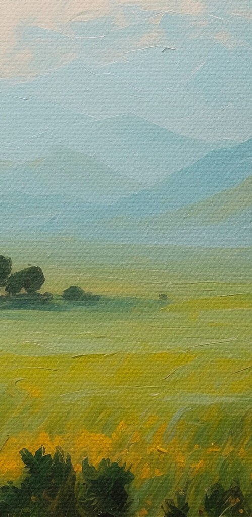 Field of flowers and mountains Field of flowers and mountains