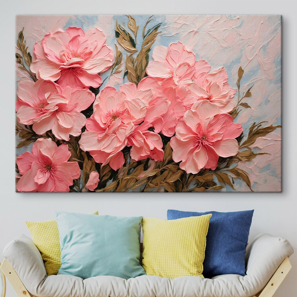 Painting of pink flowers